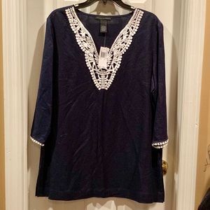 Grace Elements... Women’s Size L Navy Tunic/Shirt!